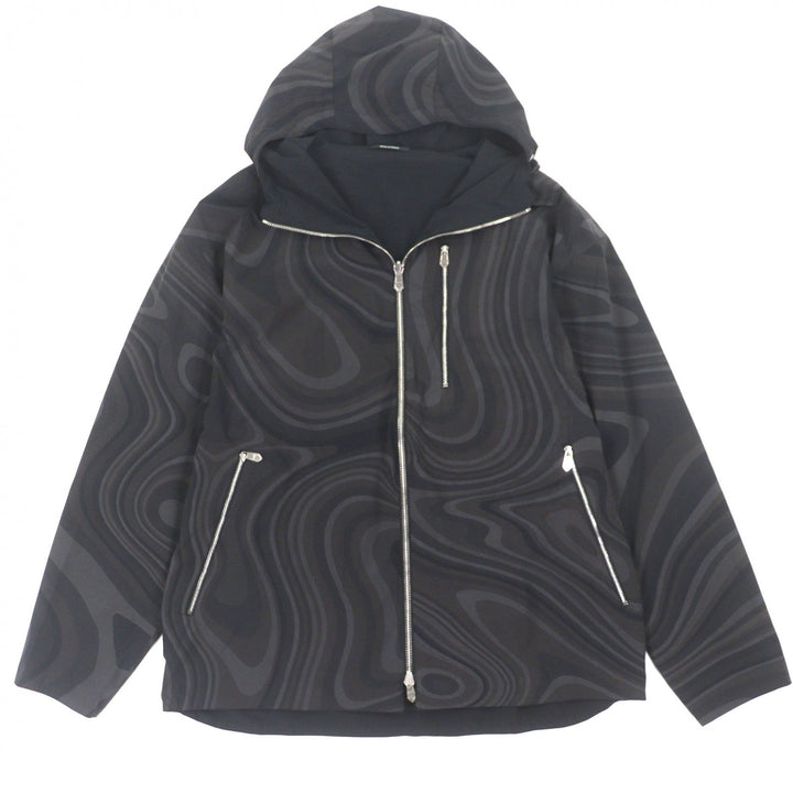 Pristine HERMES mountain hoodie black Nylon mens 44