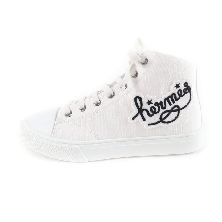 Excellent HERMES High cut sneakers Iriko white Women 37.5