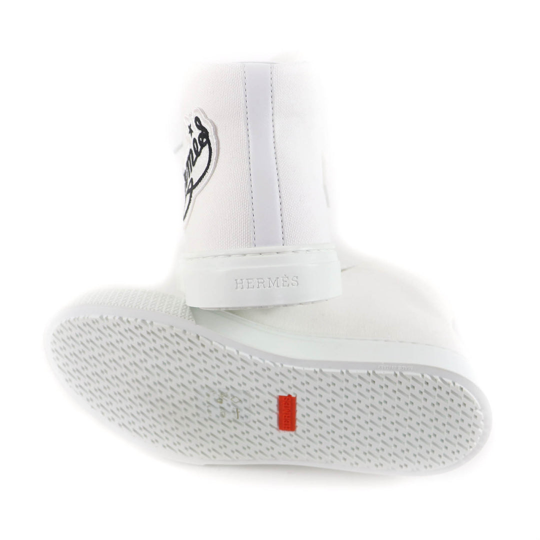 Excellent HERMES High cut sneakers Iriko white Women 37.5