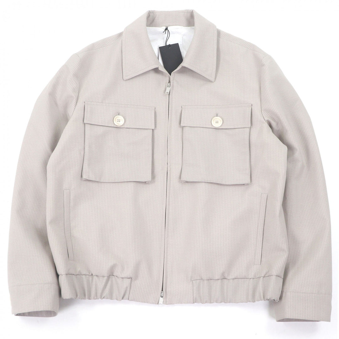 Pristine PT TORINO Blouson Striped Pattern Gray beige mohair mens 50