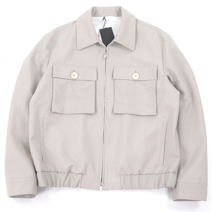 Pristine PT TORINO Blouson Striped Pattern Gray beige mohair mens 50