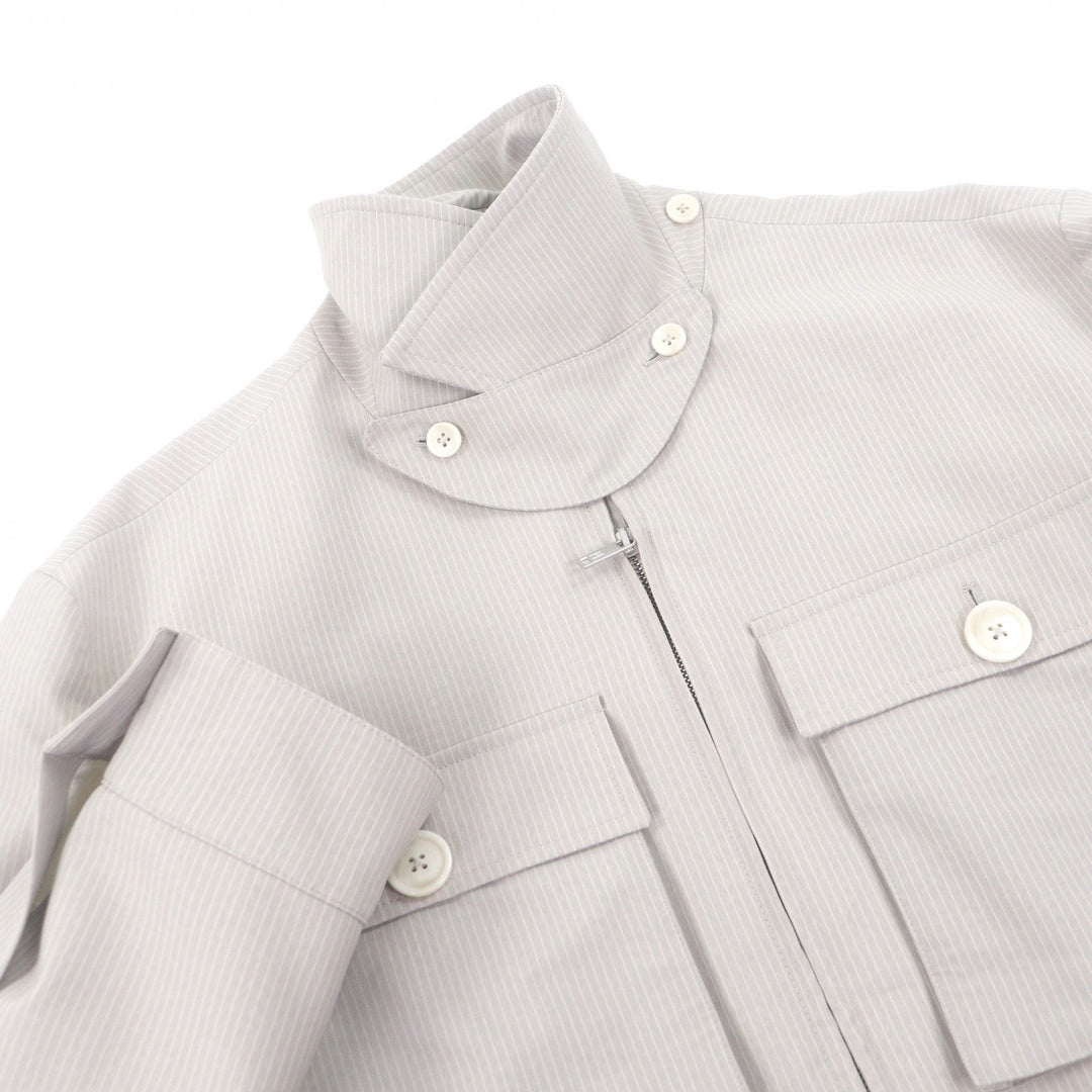 Pristine PT TORINO Blouson Striped Pattern Gray beige mohair mens 50
