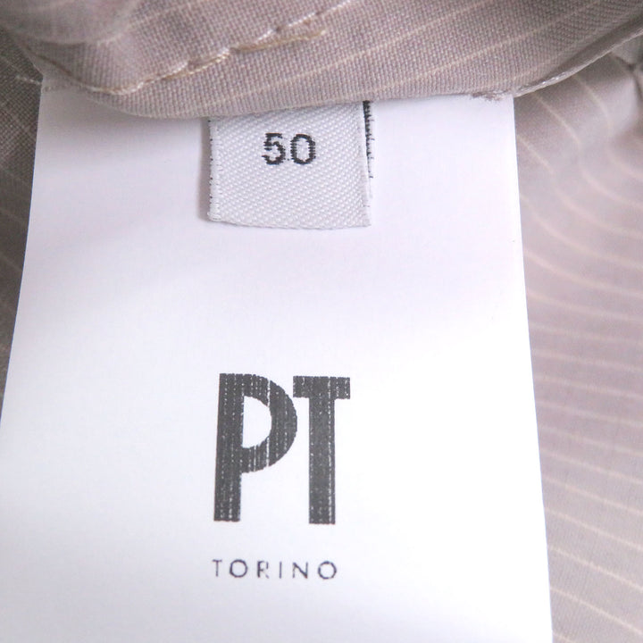 Pristine PT TORINO Blouson Striped Pattern Gray beige mohair mens 50