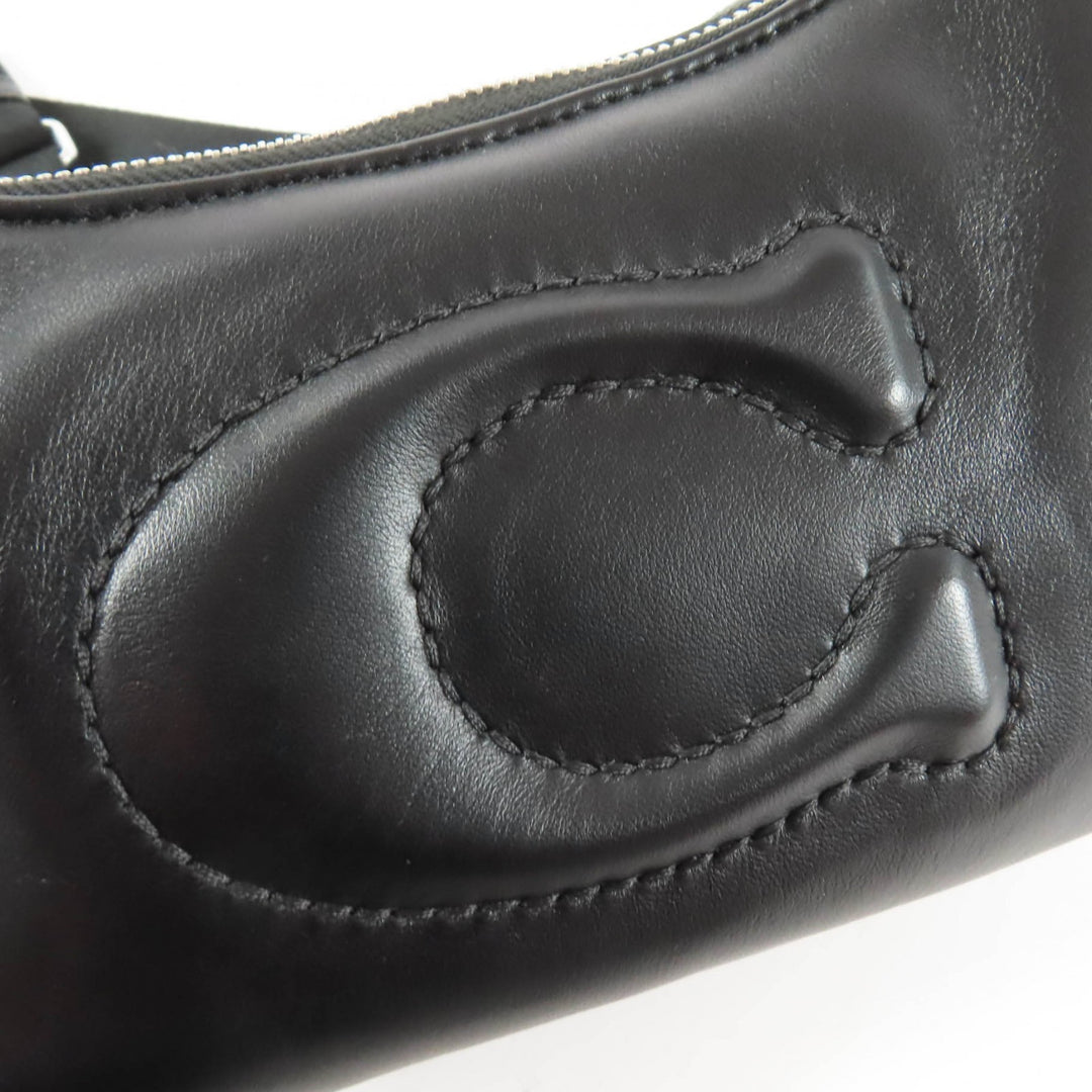 Excellent COACH Shoulder Bag Teri Signature Quilted 2-Way Leather Handbag CJ608