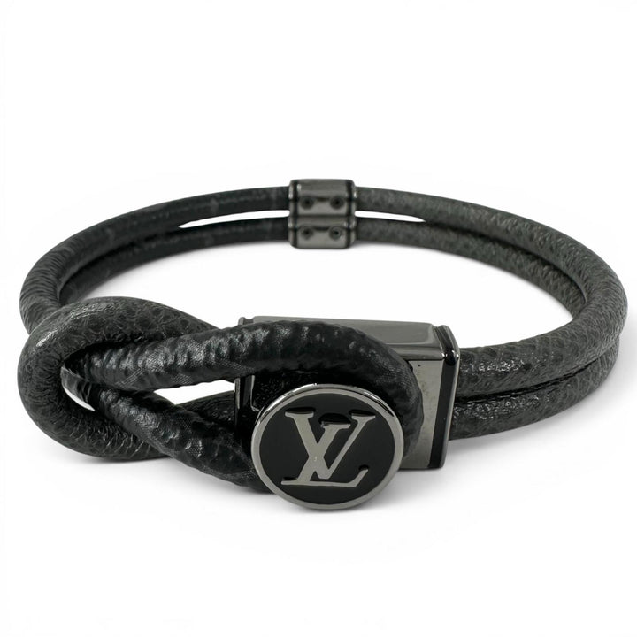 Excellent LOUIS VUITTON bracelet Brasserie Loopit black Monogram Eclipse Canvas