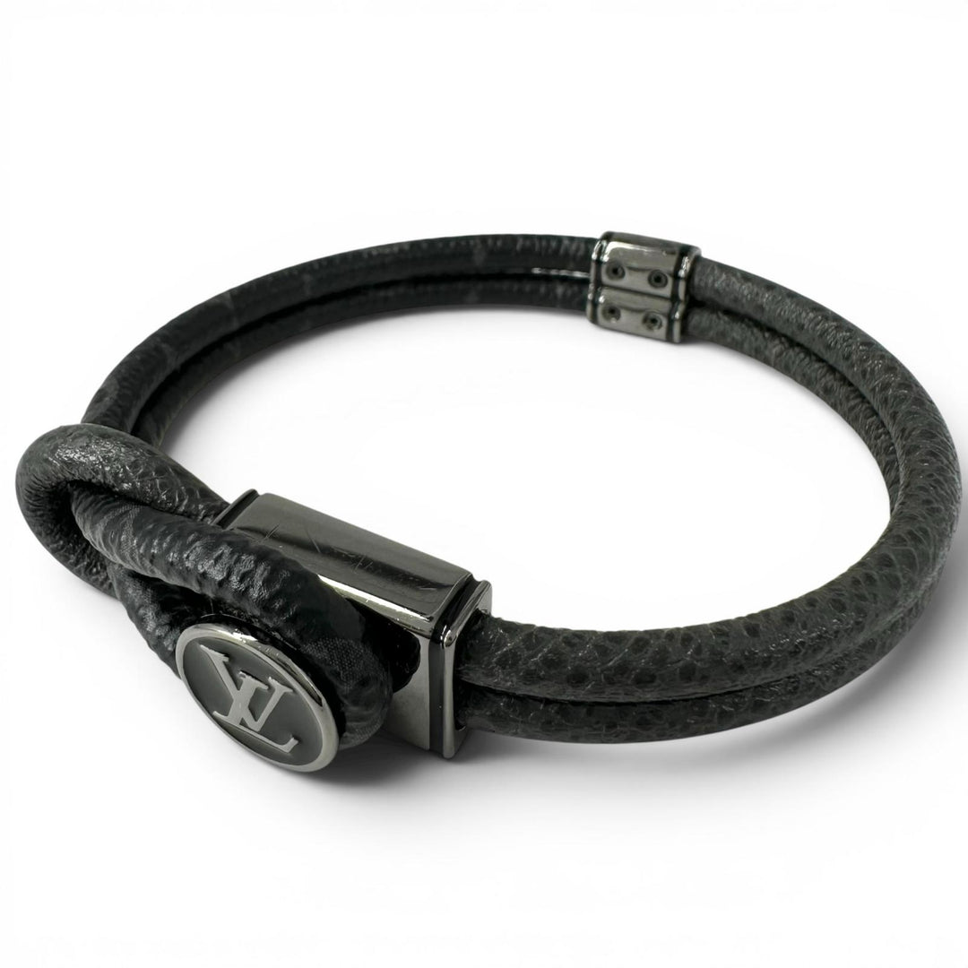 Excellent LOUIS VUITTON bracelet Brasserie Loopit black Monogram Eclipse Canvas