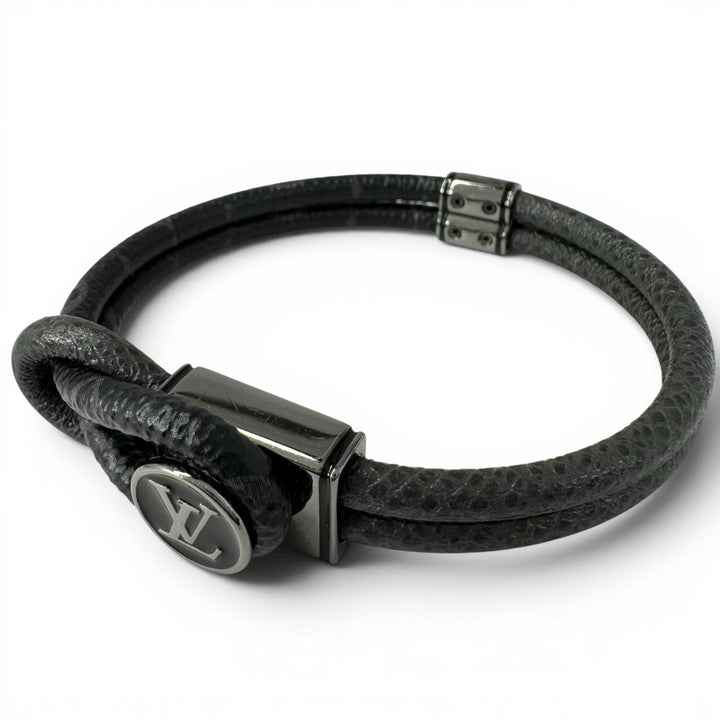 Excellent LOUIS VUITTON bracelet Brasserie Loopit black Monogram Eclipse Canvas