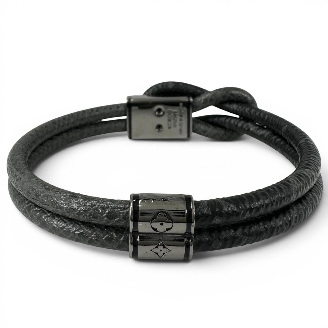 Excellent LOUIS VUITTON bracelet Brasserie Loopit black Monogram Eclipse Canvas