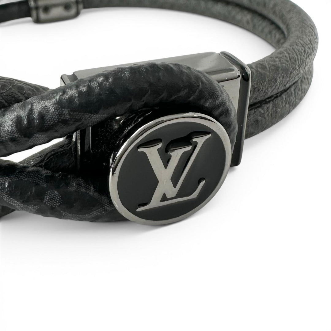 Excellent LOUIS VUITTON bracelet Brasserie Loopit black Monogram Eclipse Canvas