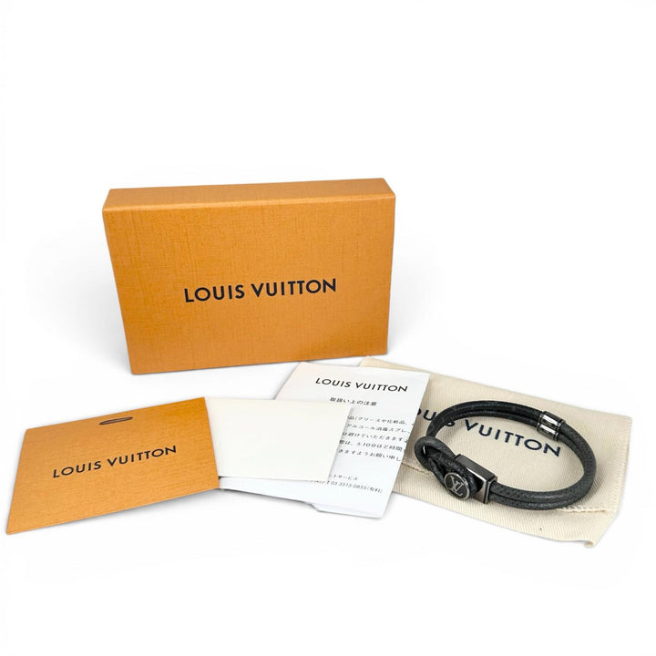 Excellent LOUIS VUITTON bracelet Brasserie Loopit black Monogram Eclipse Canvas