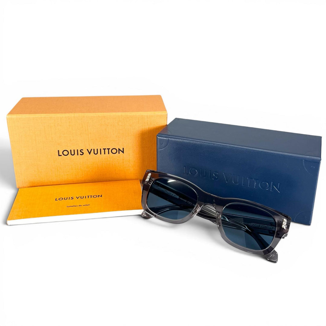 Excellent LOUIS VUITTON sunglasses LV Confidence Square Round gray mens Z2184U