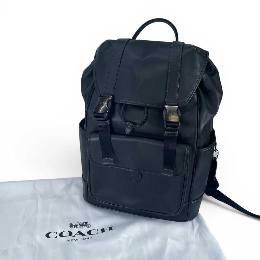 Excellent COACH Backpack Â· Daypack LGUE FLP BP black Smooth Rubbed mens CU072