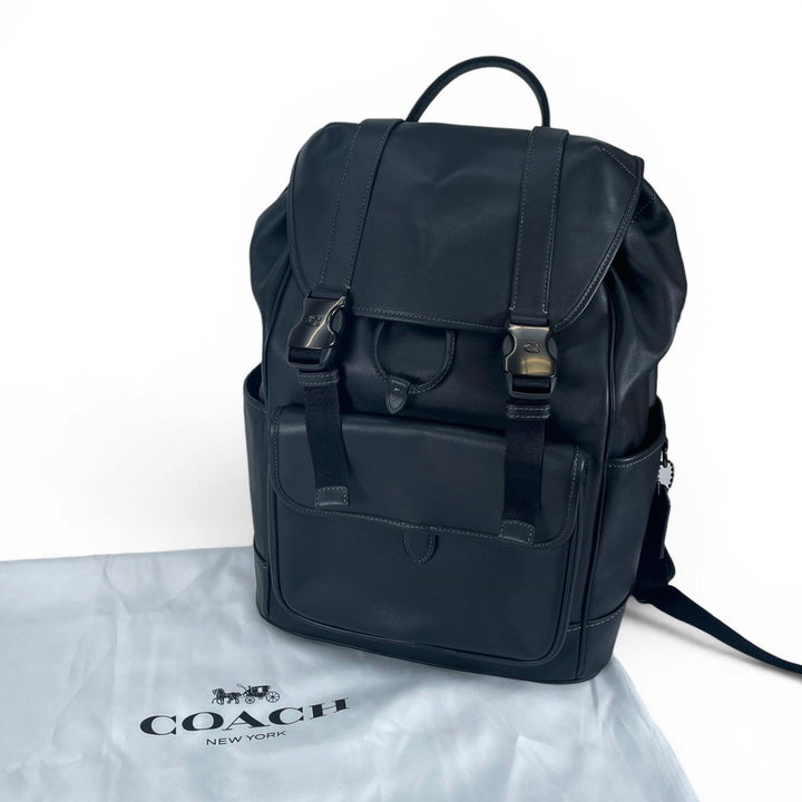 Excellent COACH Backpack Â· Daypack LGUE FLP BP black Smooth Rubbed mens CU072