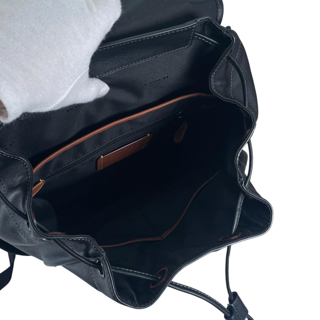 Excellent COACH Backpack Â· Daypack LGUE FLP BP black Smooth Rubbed mens CU072