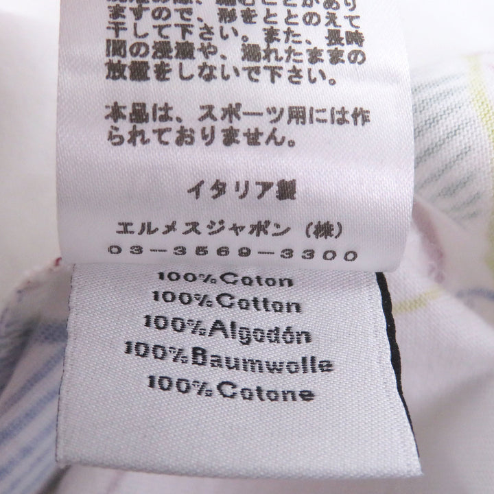 Excellent HERMES Short sleeve T-shirt caval card Horse print white cotton mens S