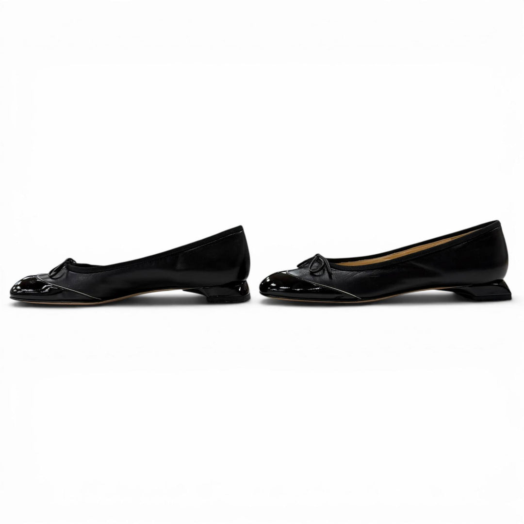 Discounted Excellent CHANEL pumps black leather Women 36.5
