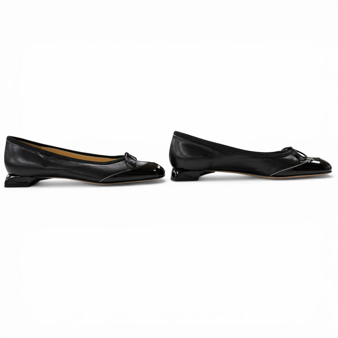 Discounted Excellent CHANEL pumps black leather Women 36.5