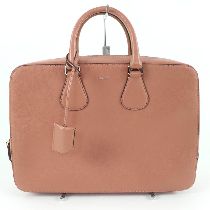 Excellent BALLY Briefcase BOND MD Leather 2-Way Shoulder Bag with Lock Pink