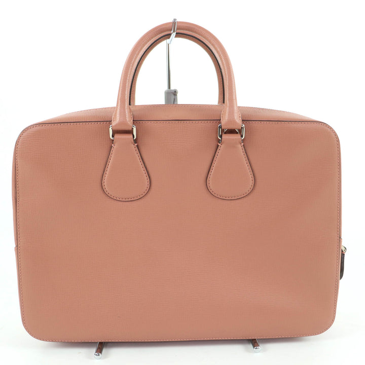 Excellent BALLY Briefcase BOND MD Leather 2-Way Shoulder Bag with Lock Pink