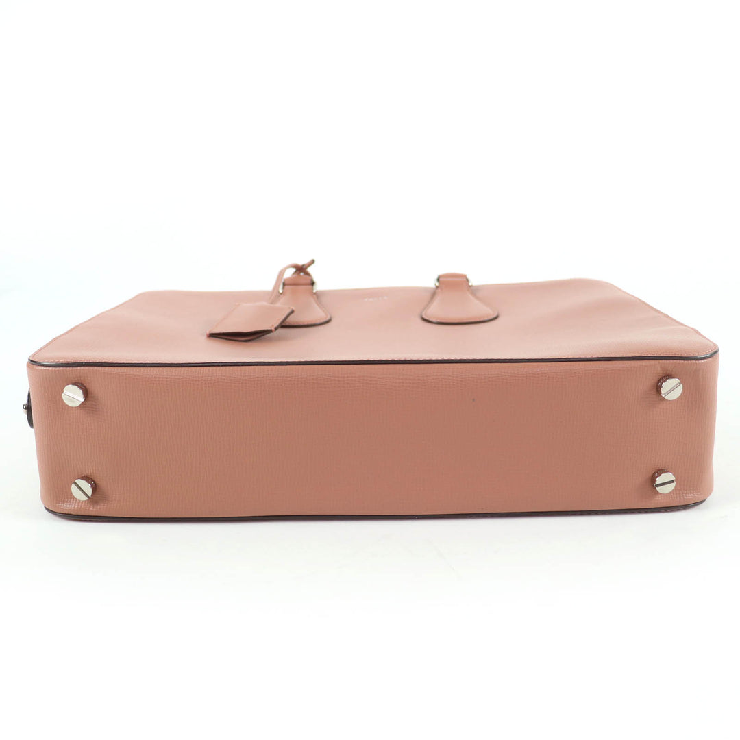 Excellent BALLY Briefcase BOND MD Leather 2-Way Shoulder Bag with Lock Pink