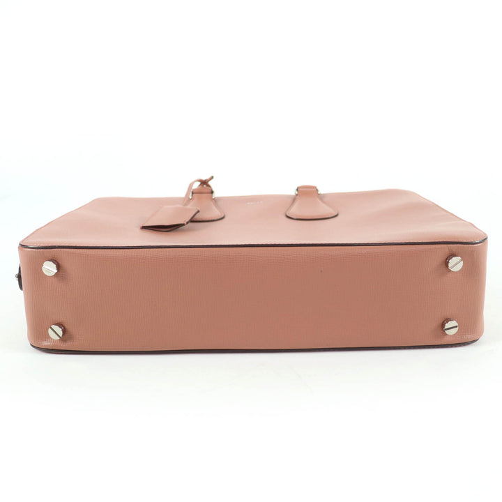 Excellent BALLY Briefcase BOND MD Leather 2-Way Shoulder Bag with Lock Pink
