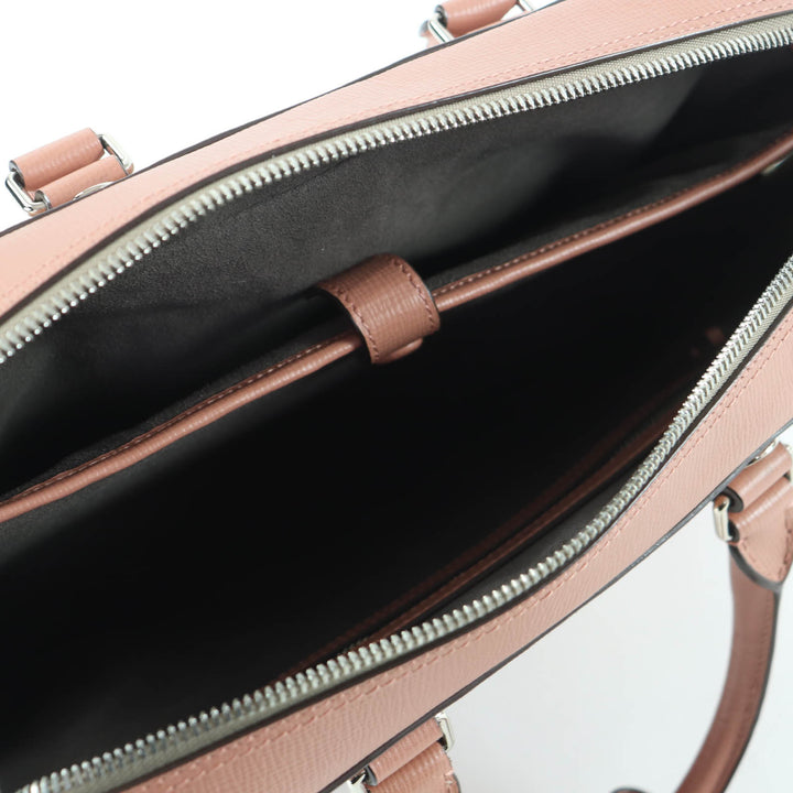 Excellent BALLY Briefcase BOND MD Leather 2-Way Shoulder Bag with Lock Pink