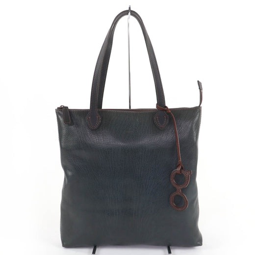 Pristine genten Tote Bag Leather handbag with logo charm Dark green Women
