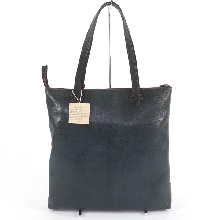 Pristine genten Tote Bag Leather handbag with logo charm Dark green Women