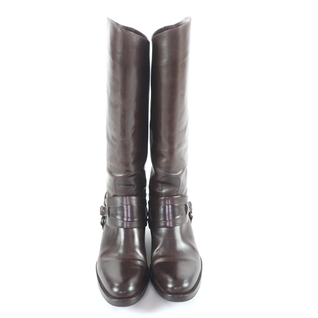Great SARTORE Knee-high boots Belt-design leather jockey boots leather 37.5