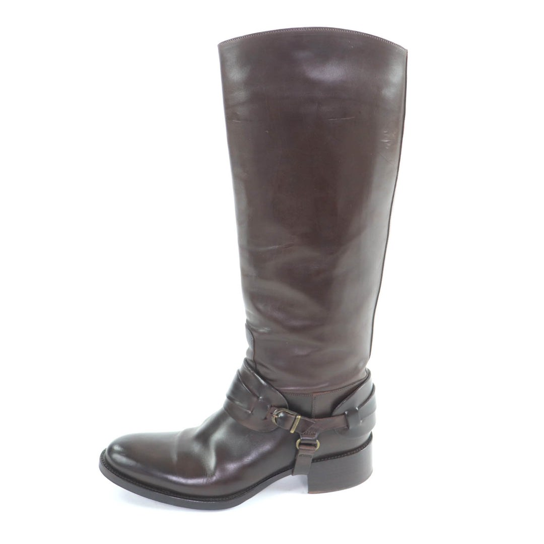 Great SARTORE Knee-high boots Belt-design leather jockey boots leather 37.5