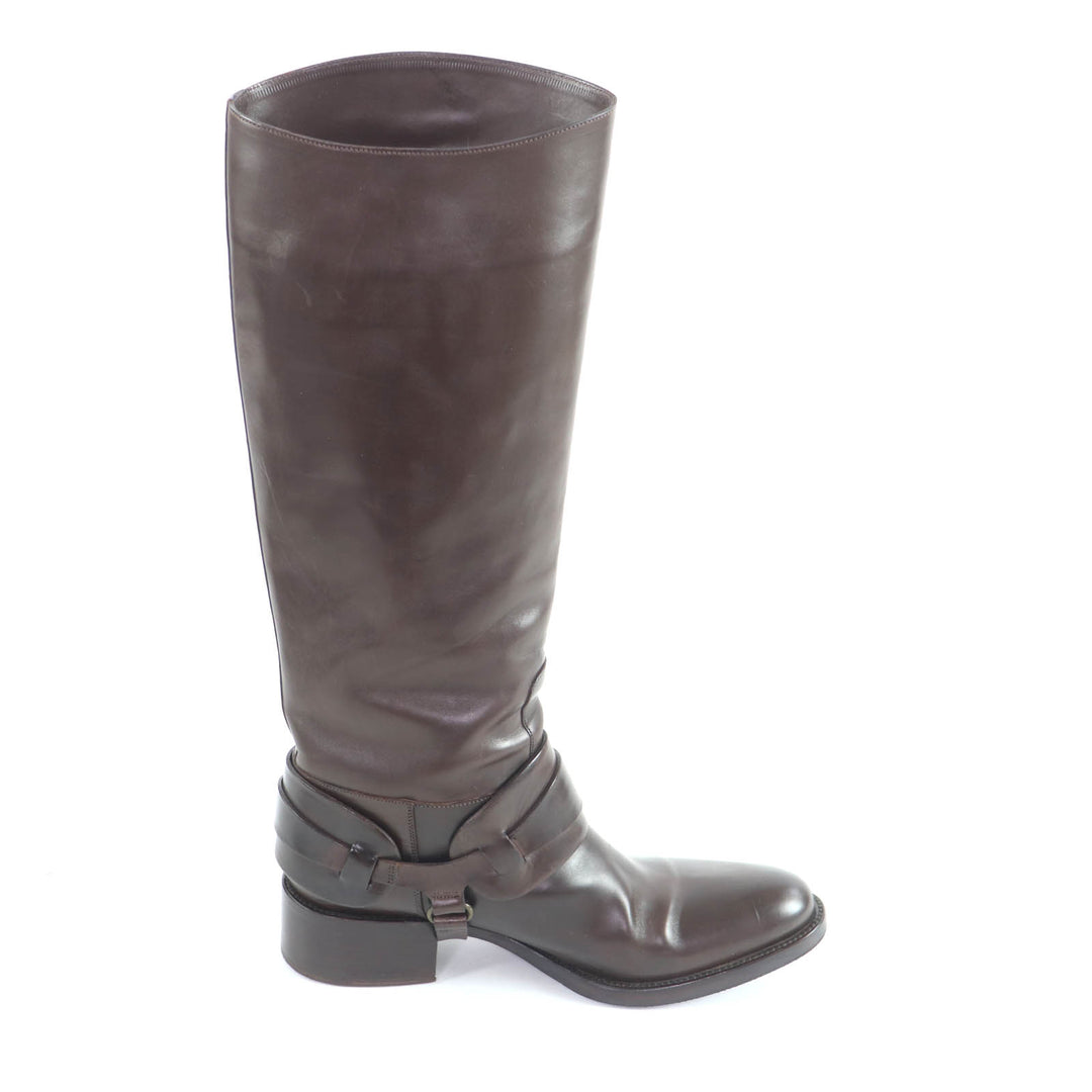 Great SARTORE Knee-high boots Belt-design leather jockey boots leather 37.5
