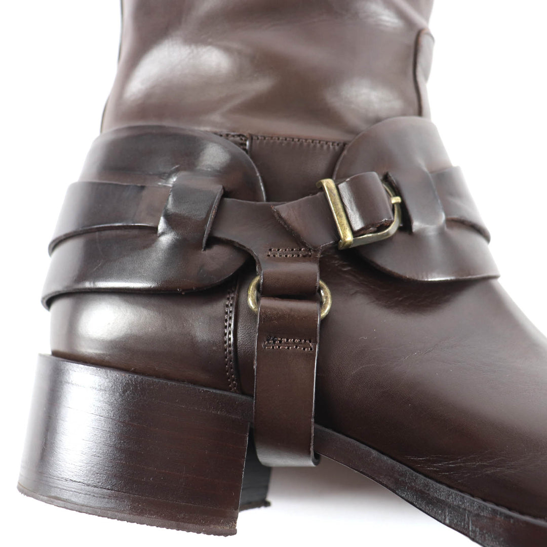 Great SARTORE Knee-high boots Belt-design leather jockey boots leather 37.5