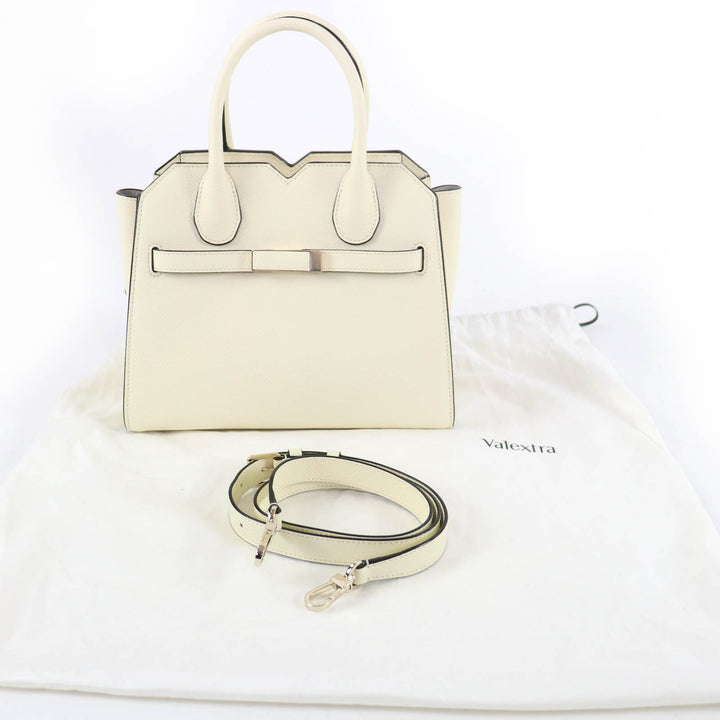 Pristine Valextra Handbag 2-Handle Milano Bag Mini Leather 2-Way Shoulder Bag
