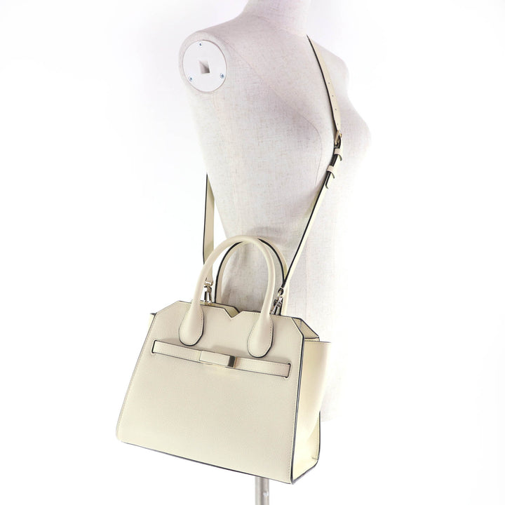 Pristine Valextra Handbag 2-Handle Milano Bag Mini Leather 2-Way Shoulder Bag