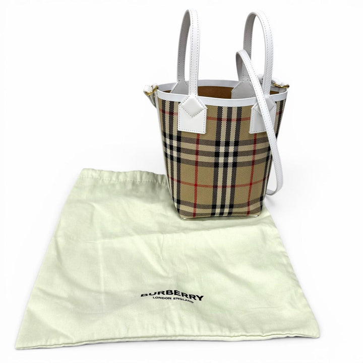 Excellent Burberrys Shoulder Bag beige canvas Women 8072348