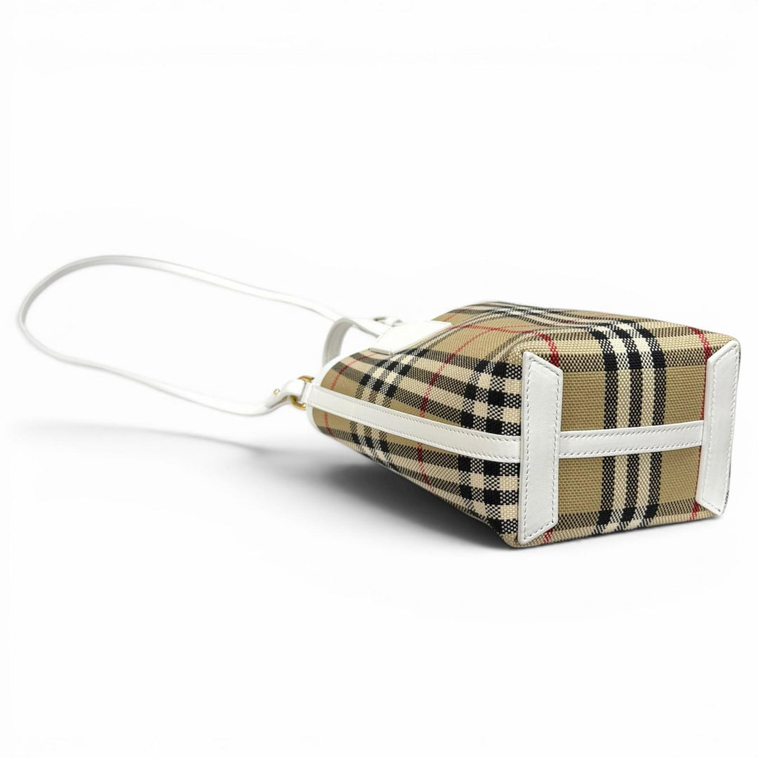 Excellent Burberrys Shoulder Bag beige canvas Women 8072348