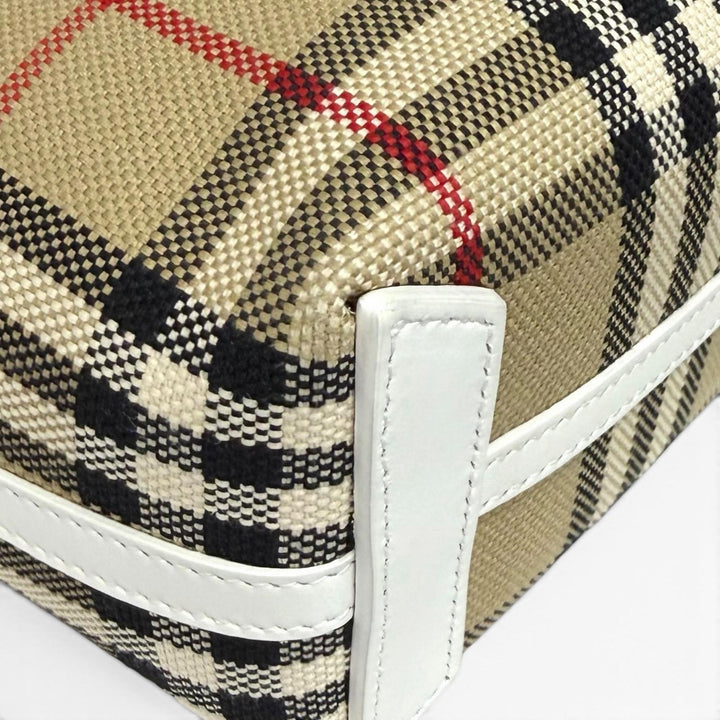 Excellent Burberrys Shoulder Bag beige canvas Women 8072348