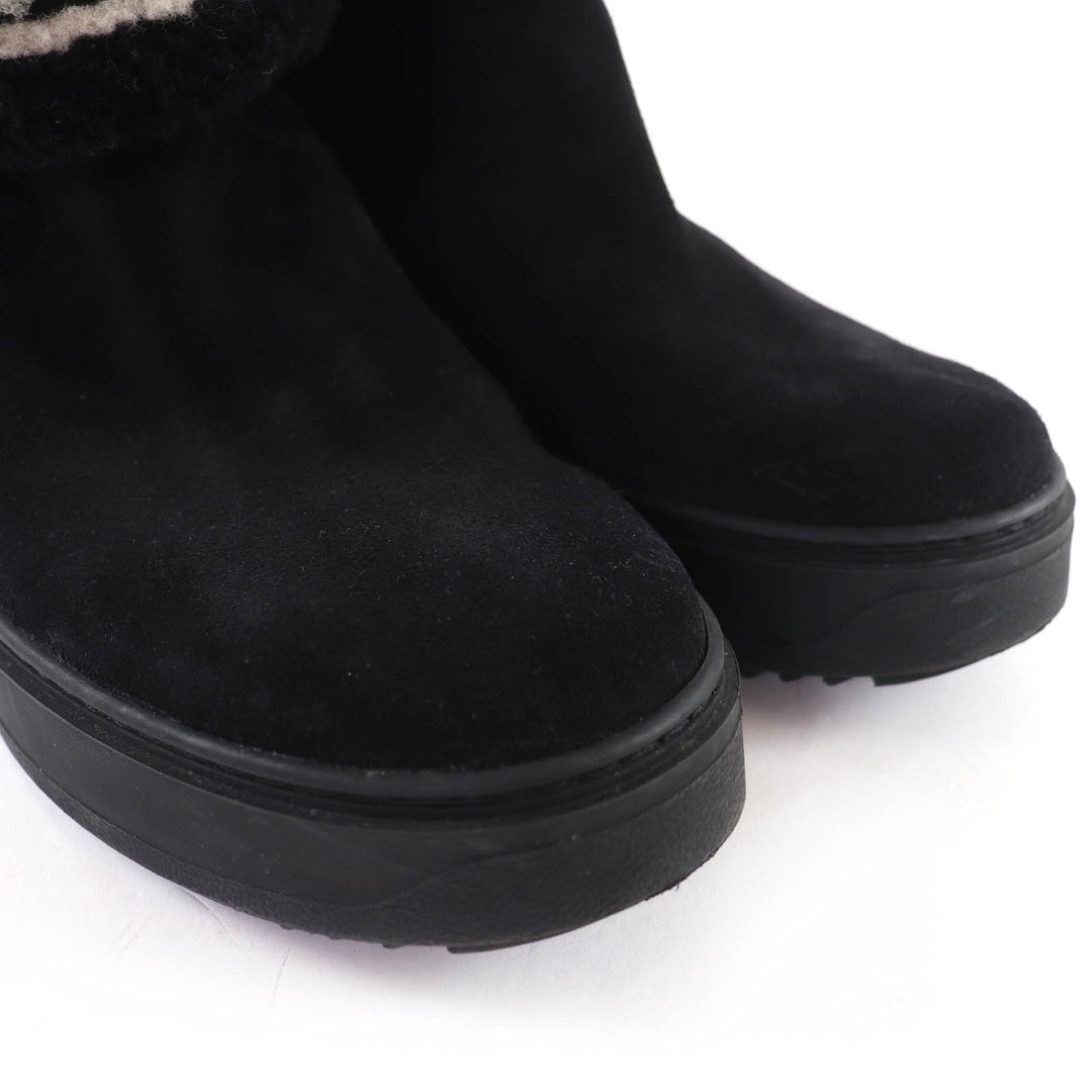 Great LOUIS VUITTON short boots LV logo shearling boots black Mouton Women 36.5