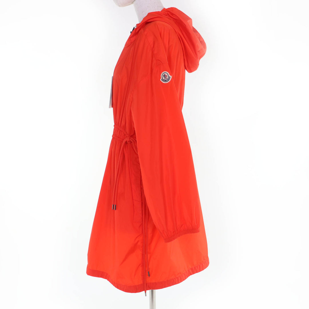 Pristine MONCLER Nylon jacket LICHEN Knee-length top with logo patch and hood 1