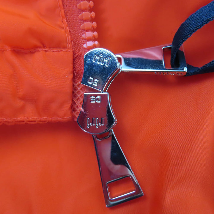 Pristine MONCLER Nylon jacket LICHEN Knee-length top with logo patch and hood 1