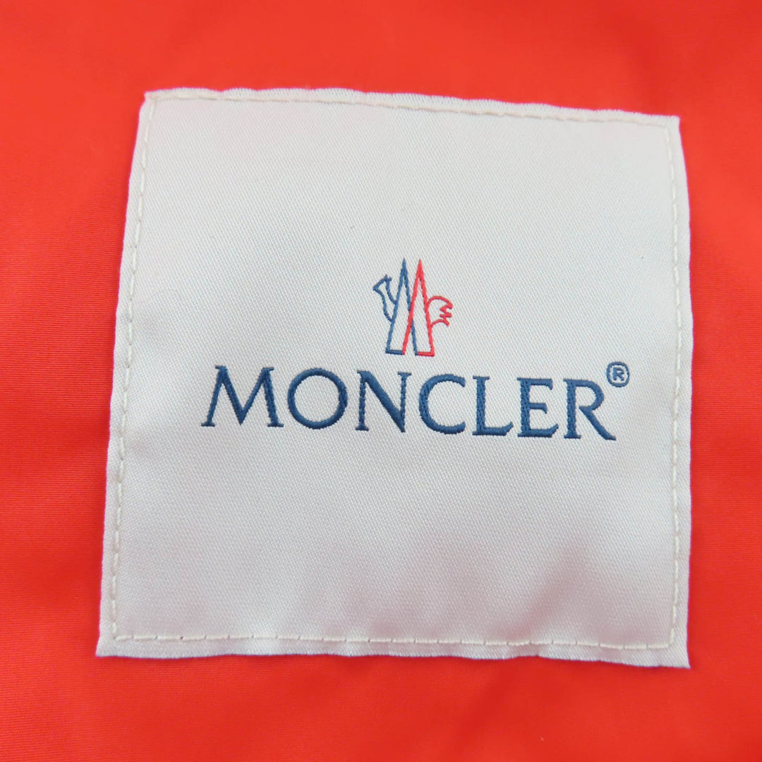 Pristine MONCLER Nylon jacket LICHEN Knee-length top with logo patch and hood 1
