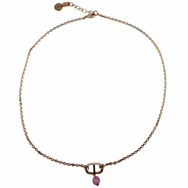 Excellent DIOR Necklace Petit CD Rose gold Women N1390PTCPL