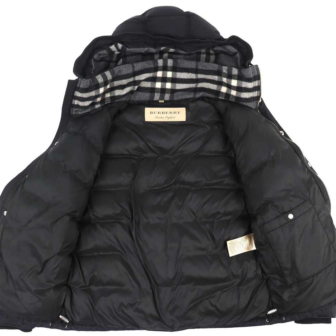 Excellent BURBERRY Down jacket logo patch hooded 2-way down vest 54 4058195