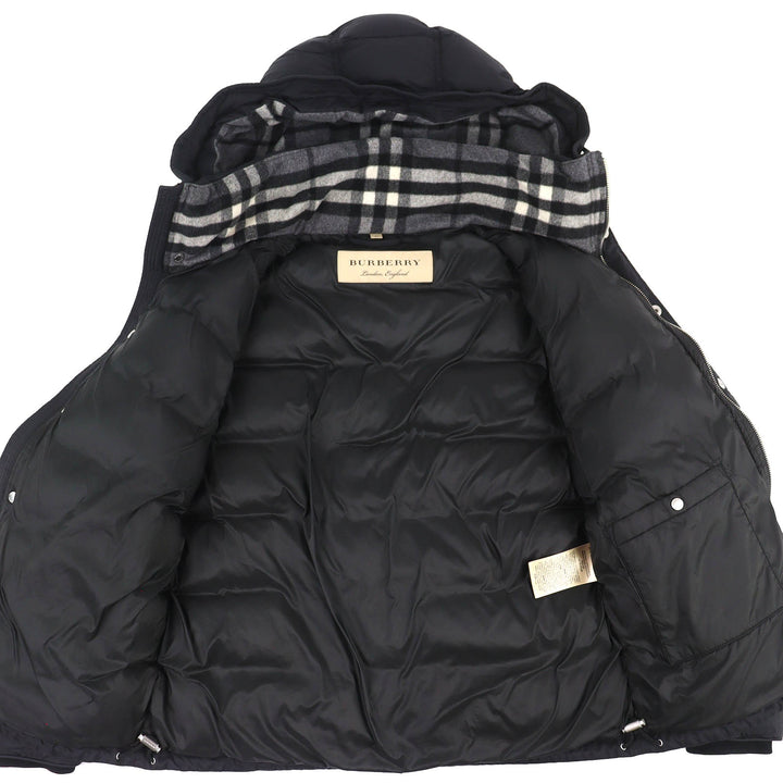 Excellent BURBERRY Down jacket logo patch hooded 2-way down vest 54 4058195