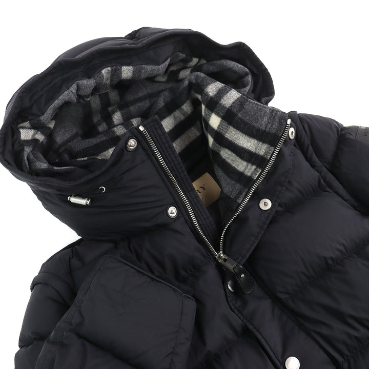 Excellent BURBERRY Down jacket logo patch hooded 2-way down vest 54 4058195