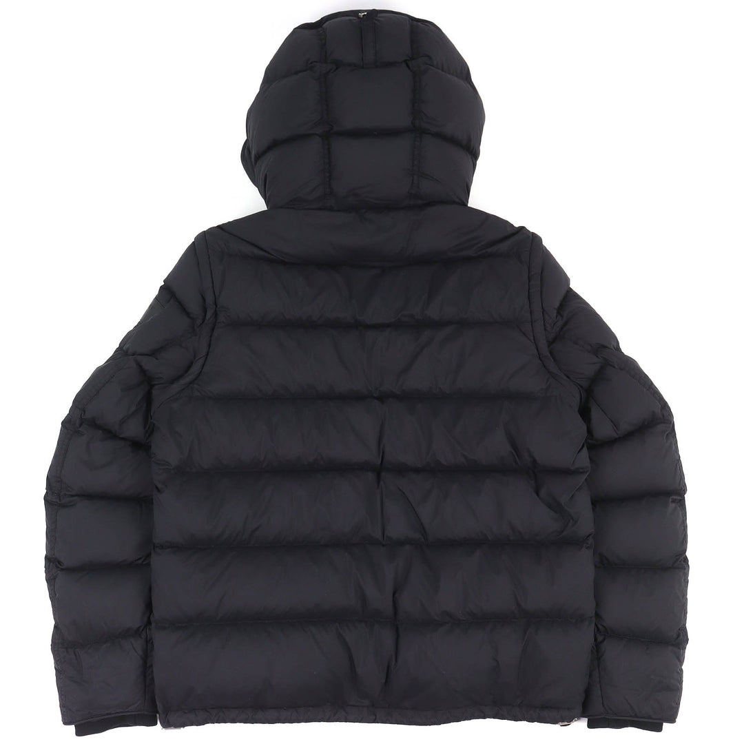 Excellent BURBERRY Down jacket logo patch hooded 2-way down vest 54 4058195