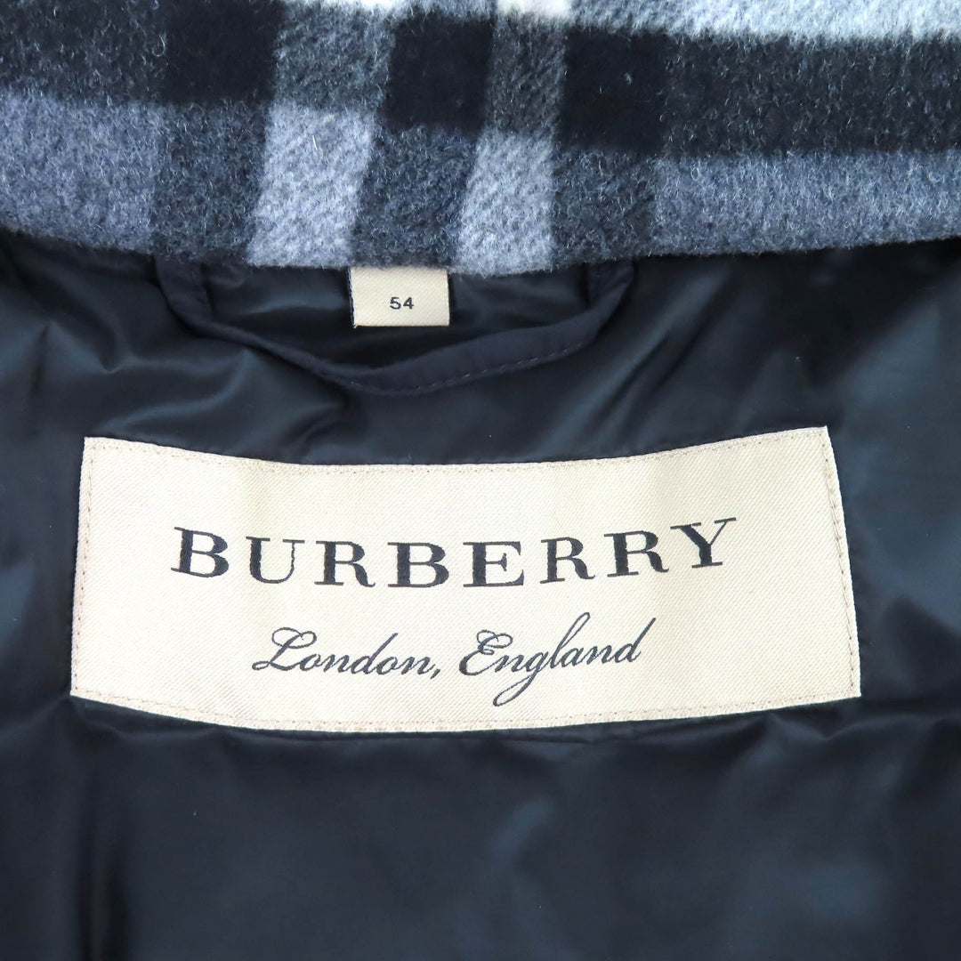 Excellent BURBERRY Down jacket logo patch hooded 2-way down vest 54 4058195