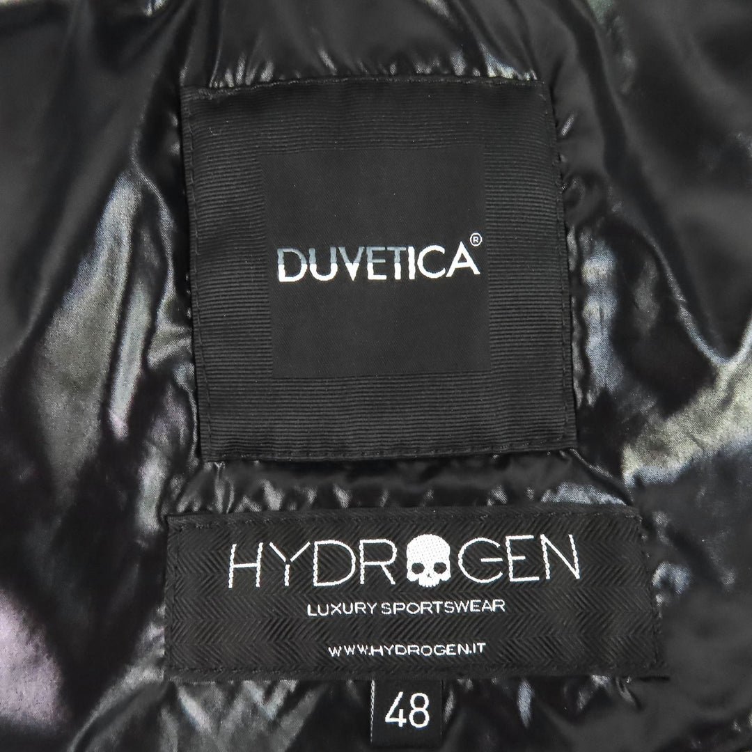 Excellent DUVETICA HYDROGEN Animal Patch Double Zip Hooded Down Vest Gilet 48