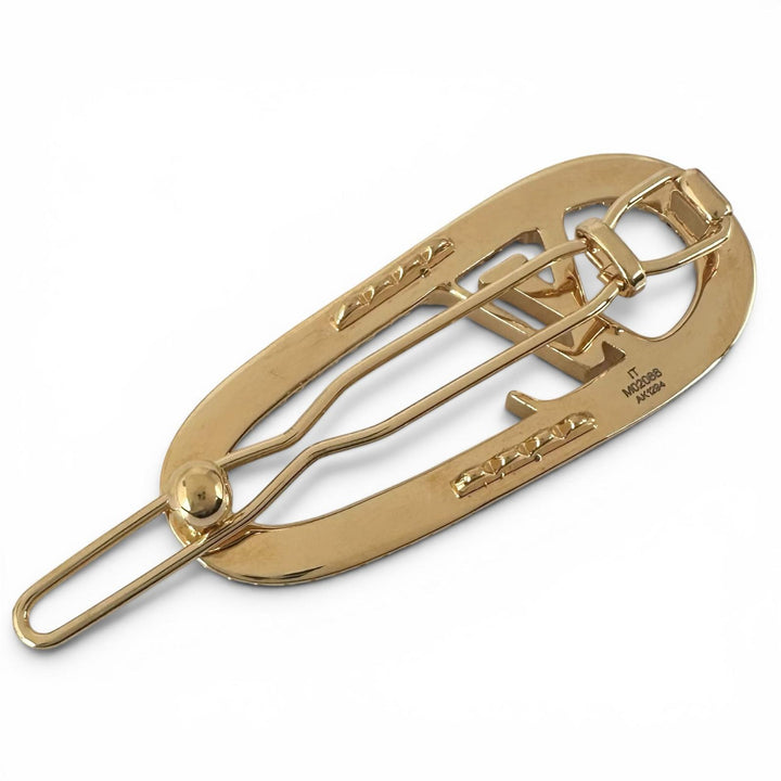 Excellent LOUIS VUITTON Valletta Barrette My LV Chain hair accessory M02088