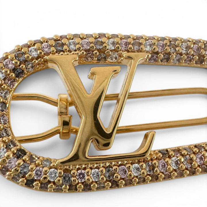 Excellent LOUIS VUITTON Valletta Barrette My LV Chain hair accessory M02088